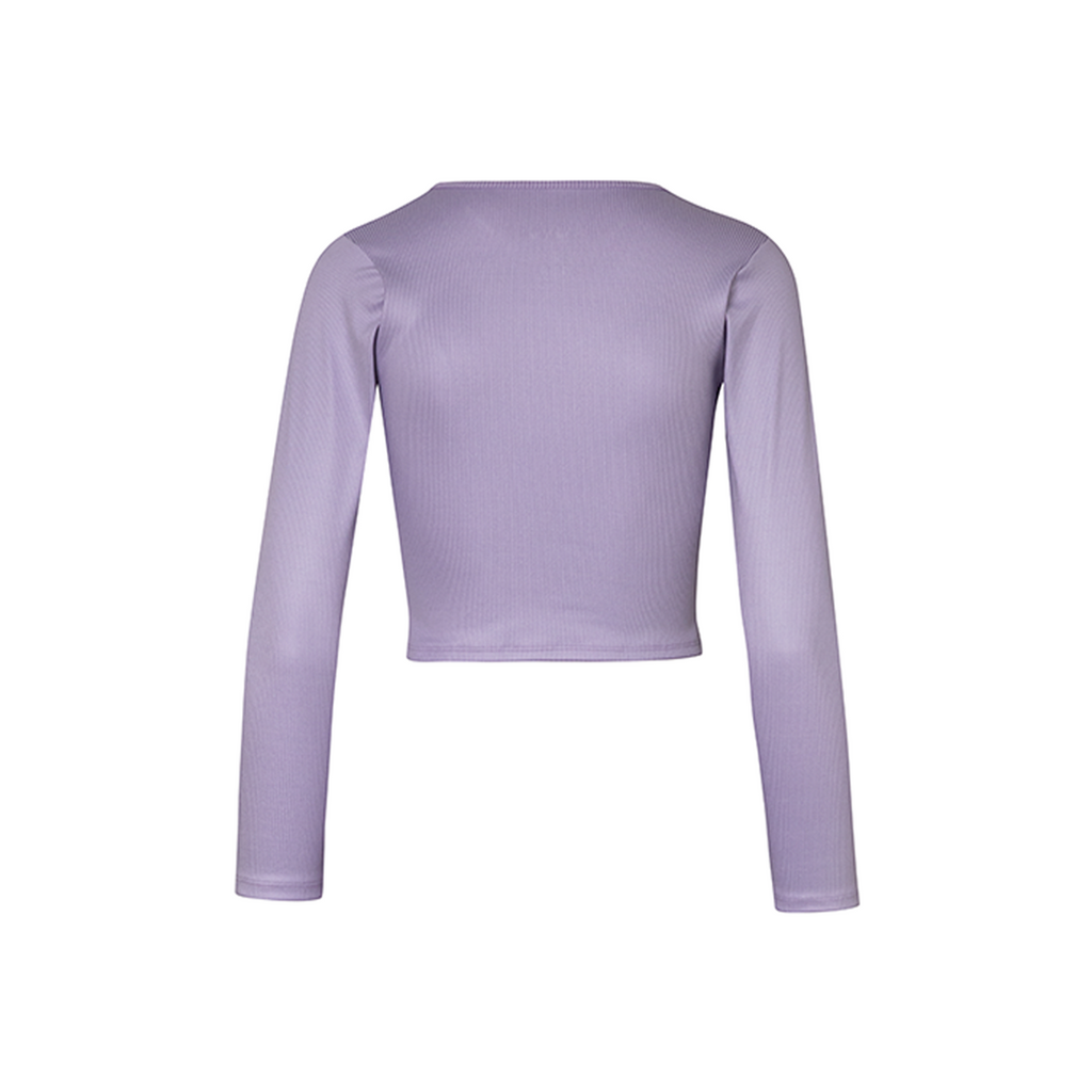 top rib manga larga perfecto para entrenar color lila morado 